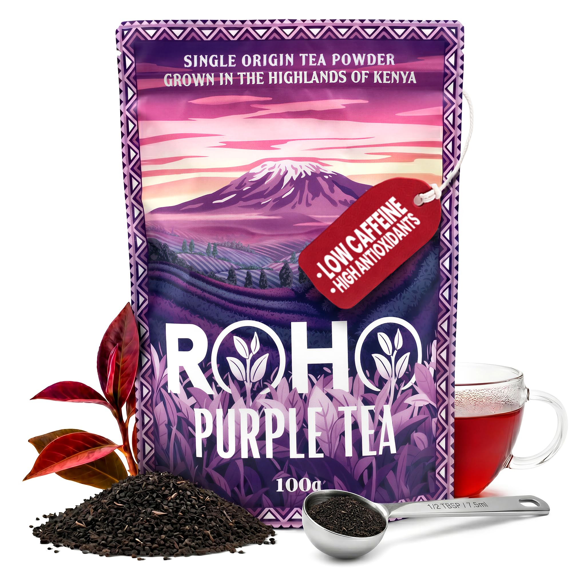 Purple Tea Powder - 100g. Single-Origin Kenyan Tea. Made from